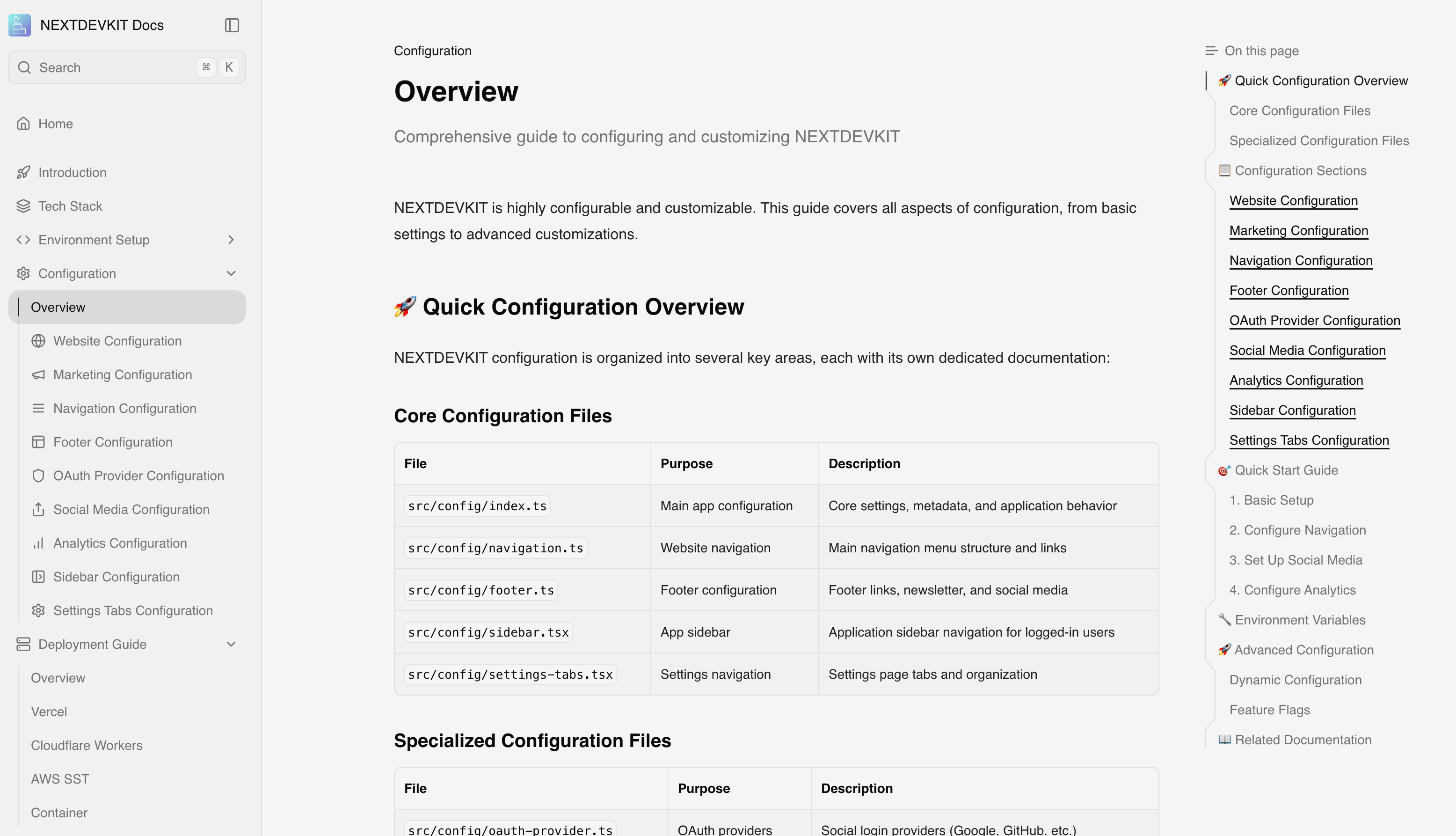 NextDevKit Configuration